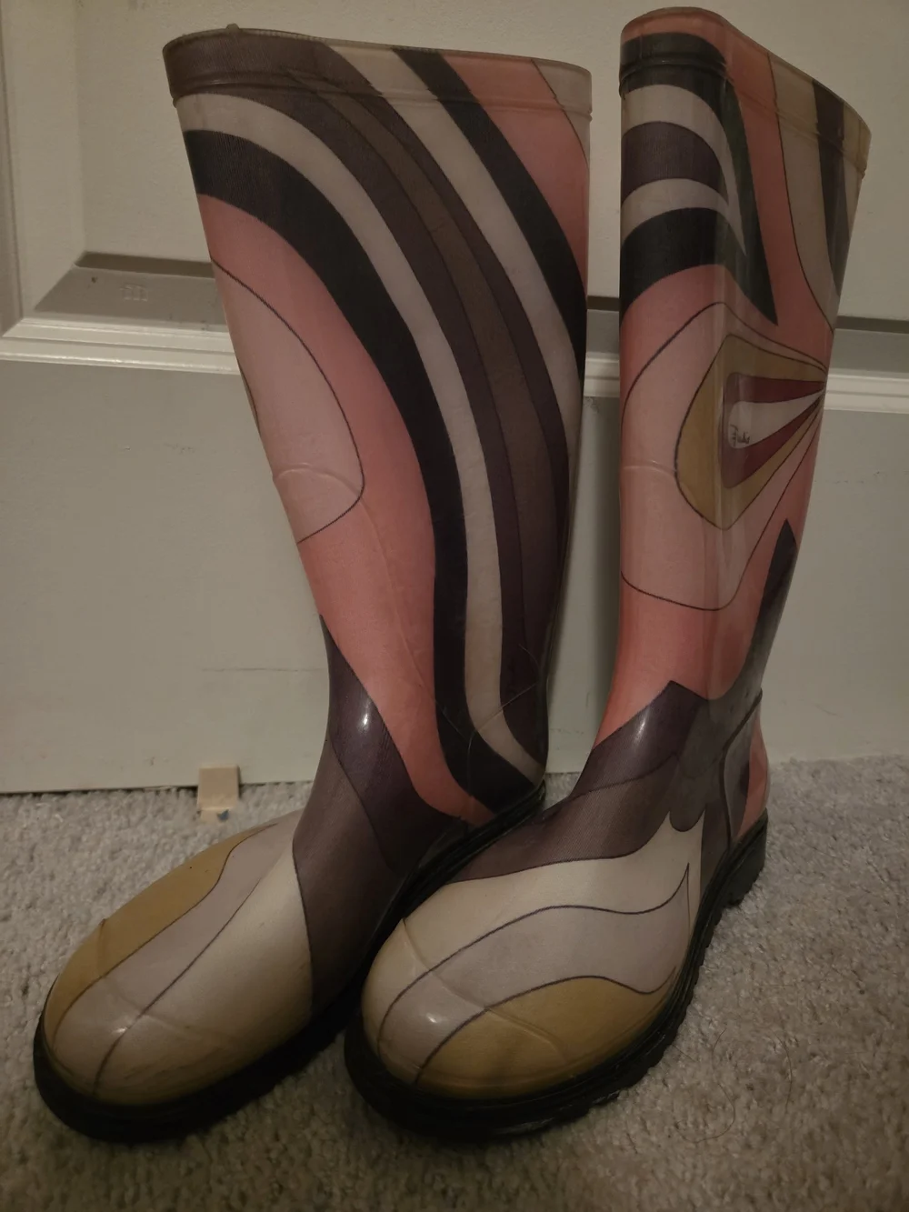 Vintage Vivare Collection Rubber Rain Boots Emilio PUCCI